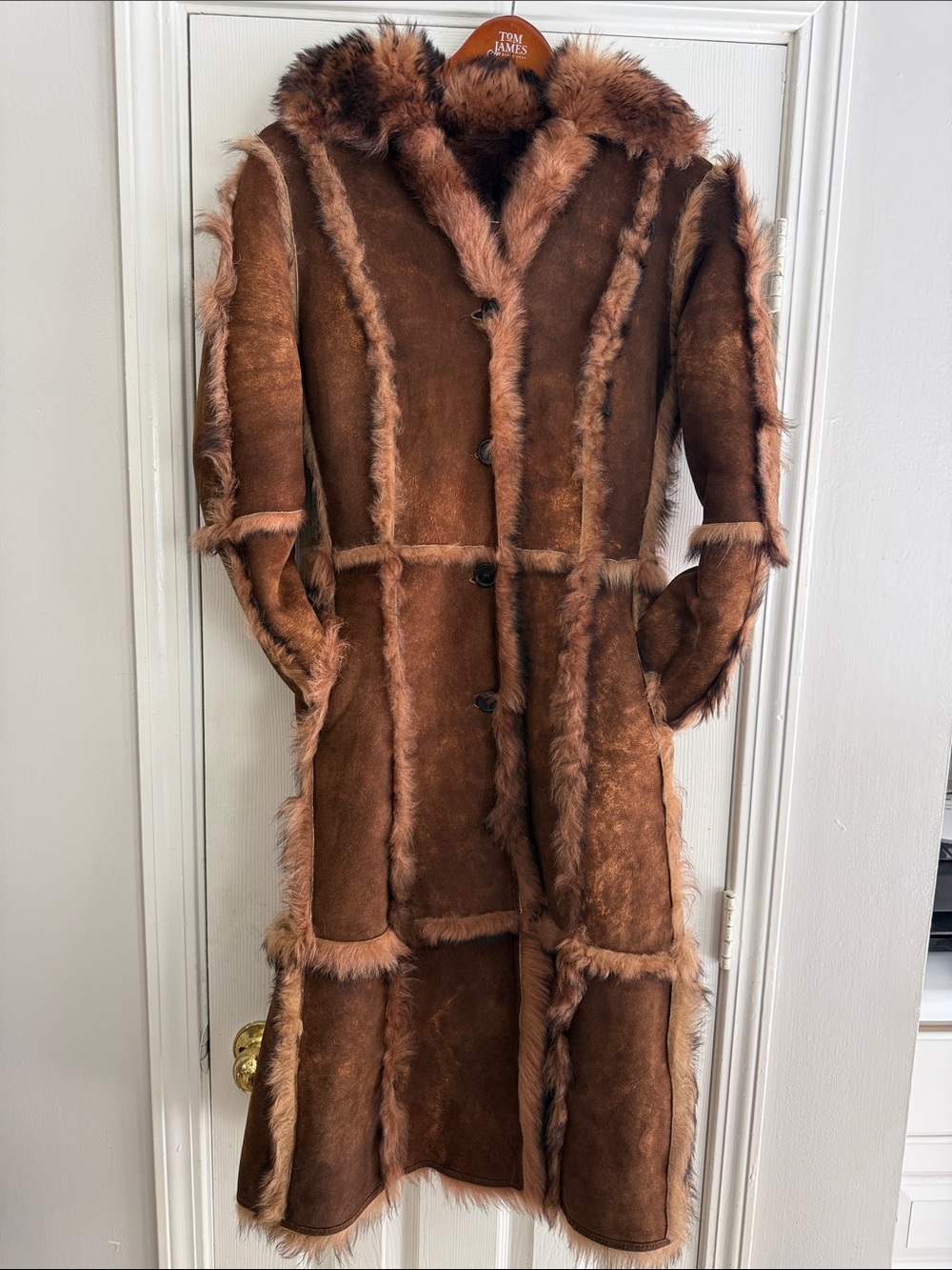Hugo Boss Lambskin Fur Jacket Brown Shearling Long Coat - Women